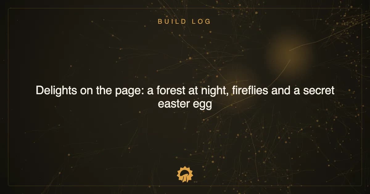 Delights on the page: a forest at night, fireflies and a secret easter egg