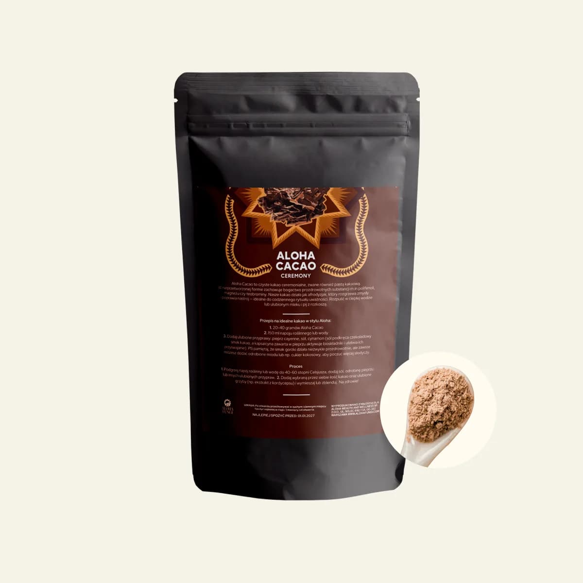 Aloha Cacao, opakowanie produktu Aloha Fungi
