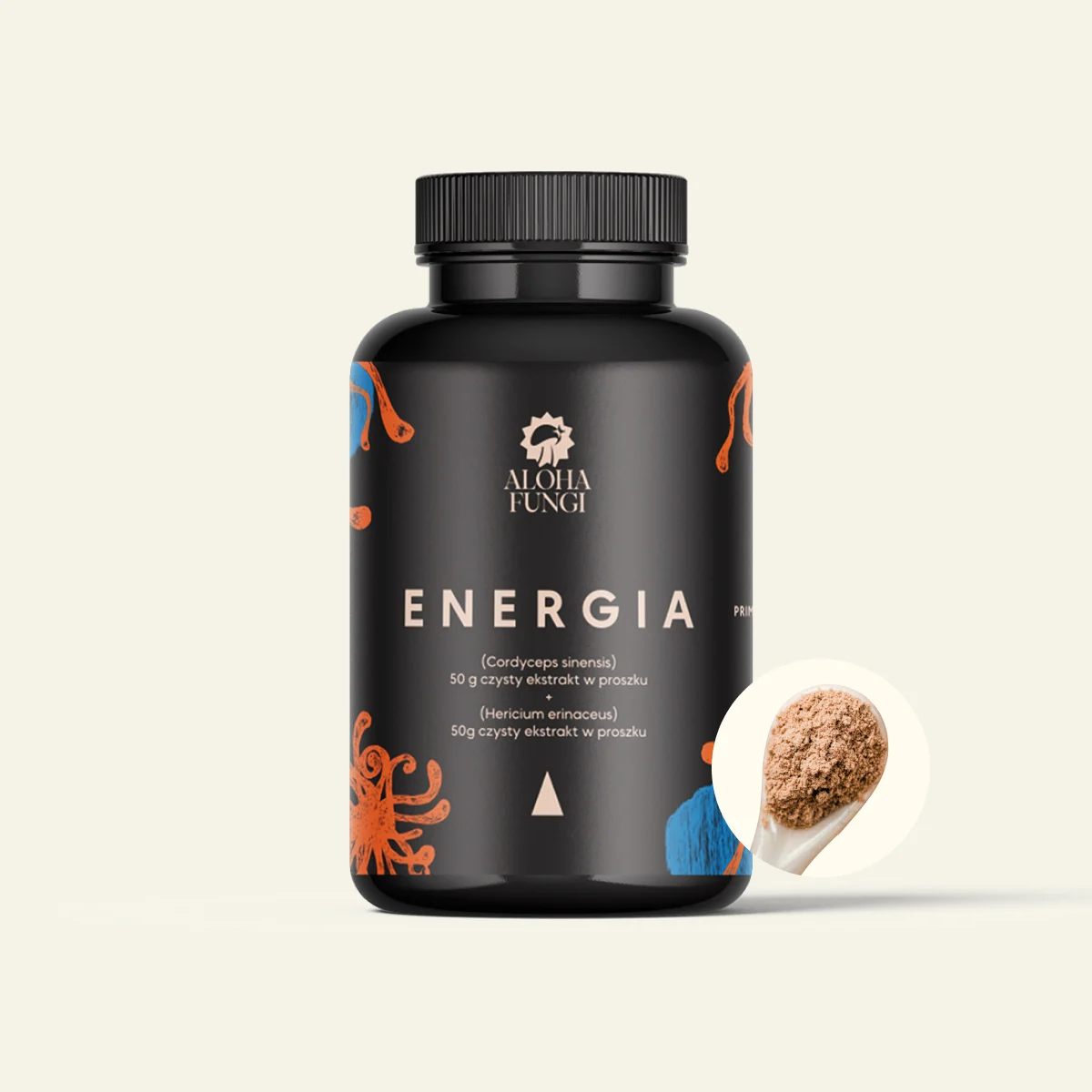 Energia, opakowanie produktu Aloha Fungi