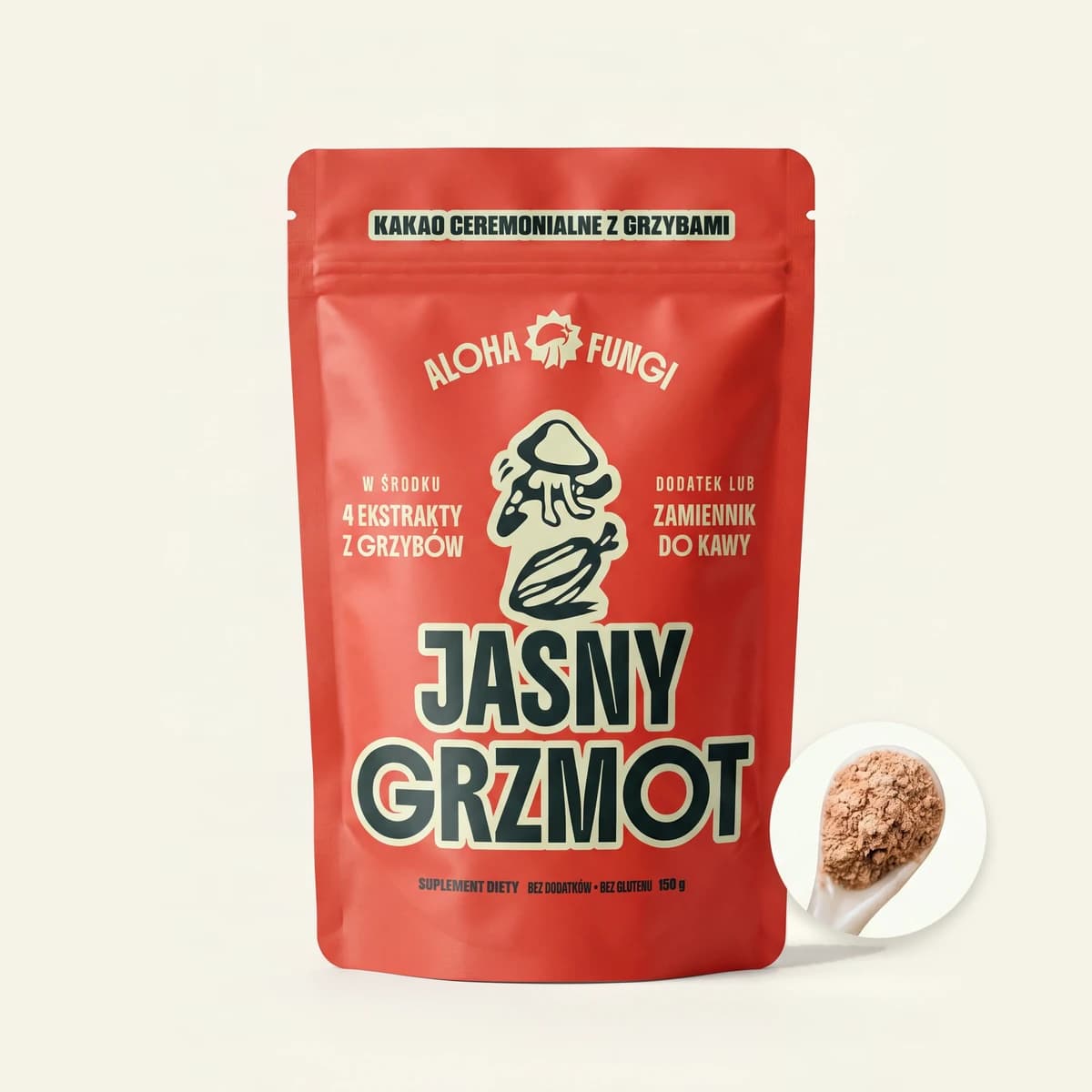Jasny Grzmot, Aloha Fungi product packaging
