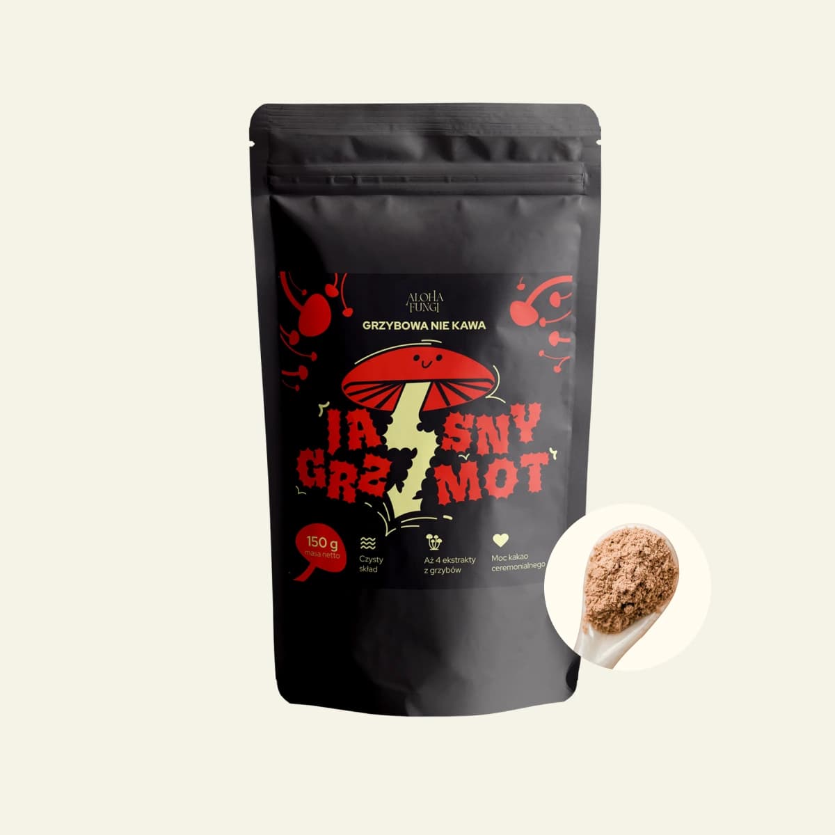 Jasny Grzmot, opakowanie produktu Aloha Fungi
