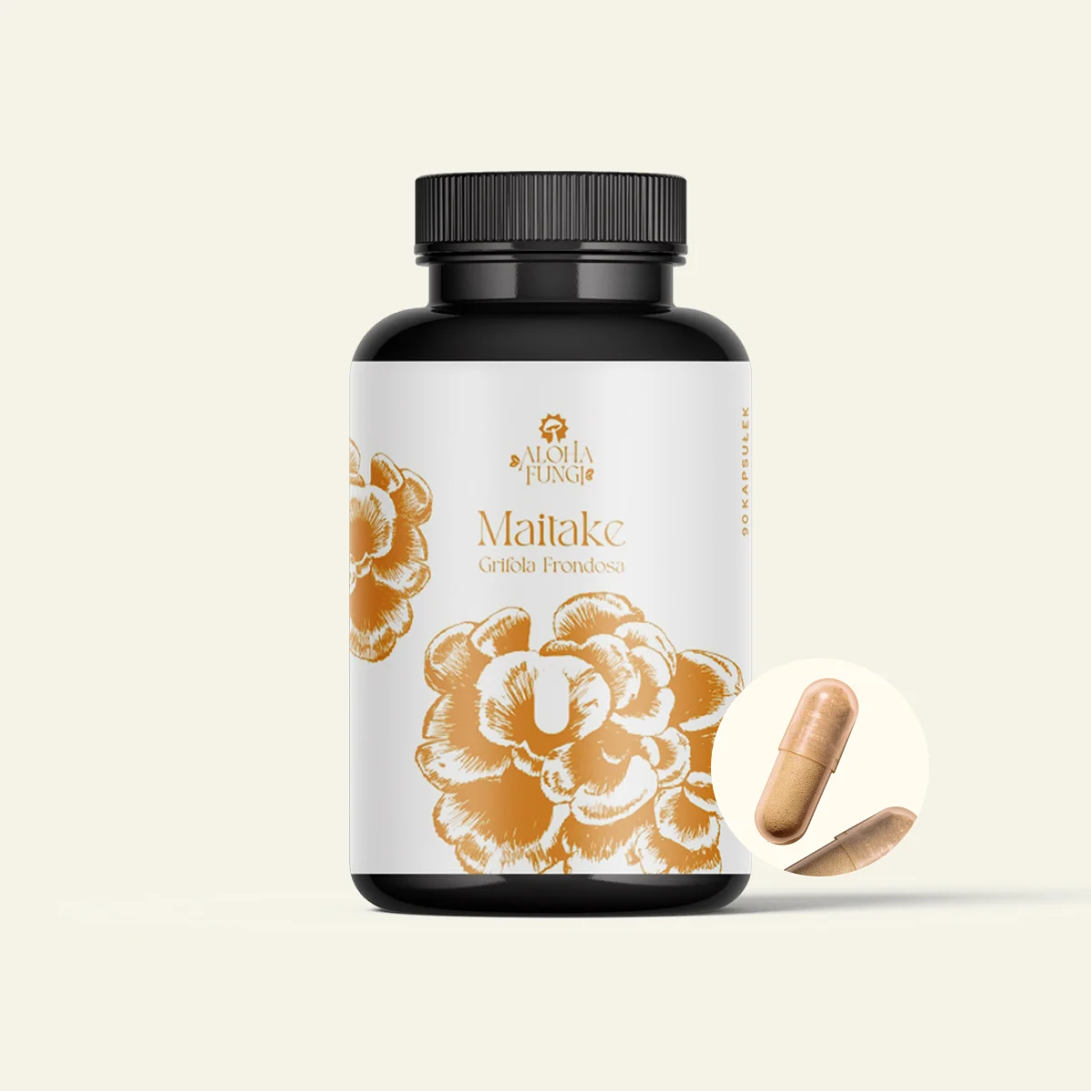Maitake Kapsułki · LONGEVITY, opakowanie produktu Aloha Fungi