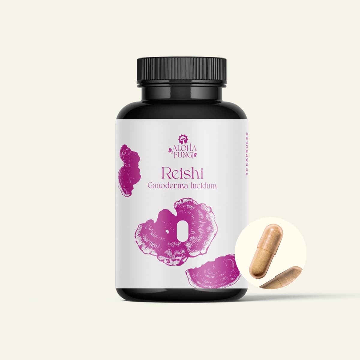 Reishi, opakowanie produktu Aloha Fungi