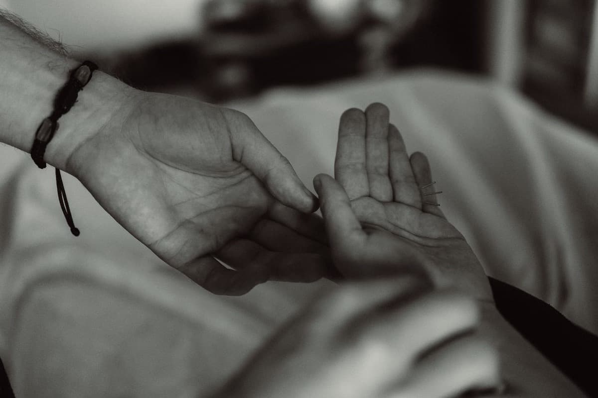 Checking a pulse at the wrist